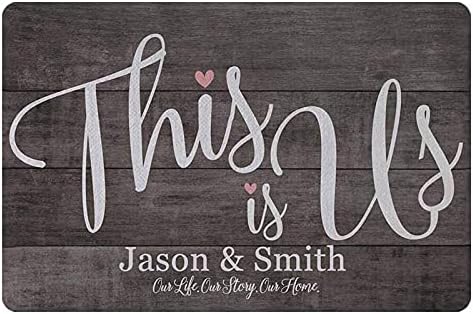 This is Us Sign Personalized Customized Name Family Metal Wooden Home Metal Tin Wood Wall Decor Art Plaque Gift Decorative Signs Our Life Our Story Our Home