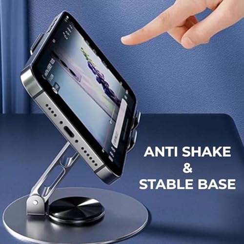 Image of Velo Mobile Stand for Desk, Anti Slip, 360 Rotatable, Extendable, Adjustable Phone Holder for Table, Office, Home, Study, Foldable Portable Phone Stand Compatible with All Mobile Phones