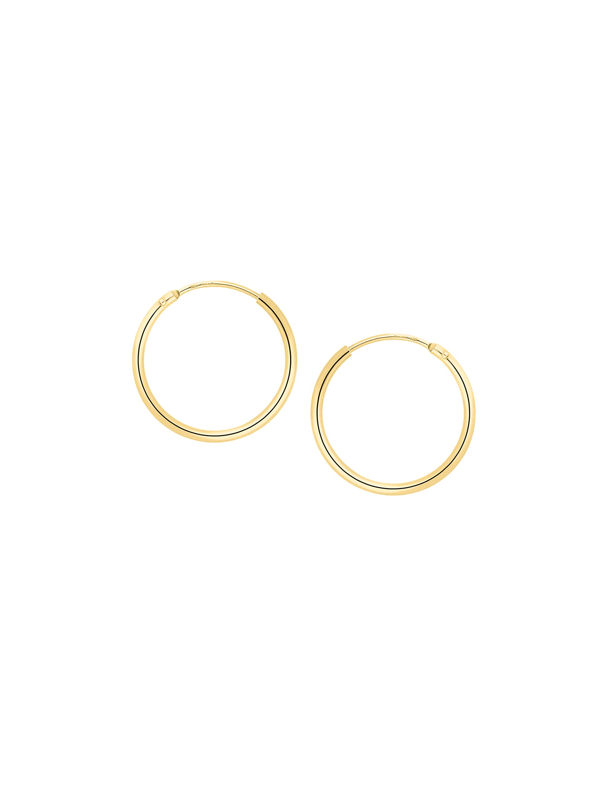 MyGold Orecchini creoli vero oro giallo 585 oro (14 carati) piccolo Ø 13mm Orecchini in oro Sunset lucido C-04109-G401-13mm/1.3mm