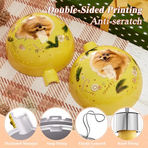 Image of Bemaystar Personalized Photo Ball Christmas Ornaments - Custom Dog Ornaments for Christmas Tree, Photo Ornament Customized Xmas Tree Hanging Decorations