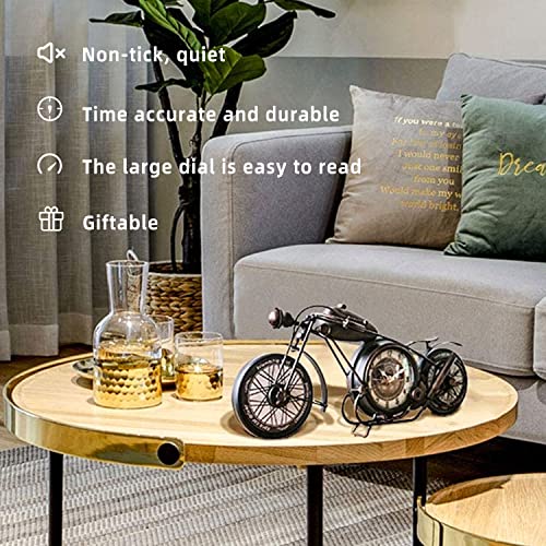 Youki Metal Motorcycle Art Wall Decor Desk Shelf Clocks Non Ticking Battery Operated Home Decorative Gift Idea,Wall Decorations For Bedroom Office 16.6 X 1.5X 7.9 Inches,Bronze #TOP3