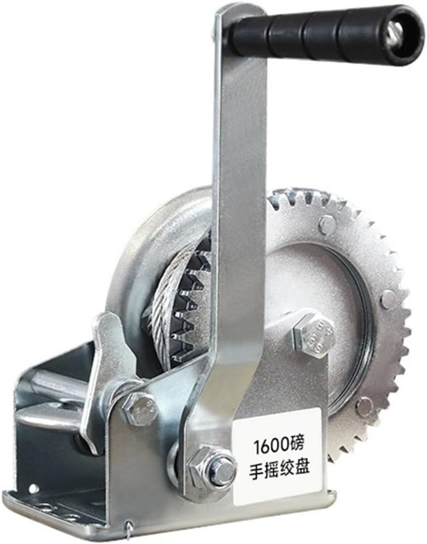 Heavy Du Manual Winch with 33ft Steel Cable & Bidirectal Ratchet 1600lbs Capaci for Towing Lifting & Transporting Ideal for Truc Trailers & Boating
