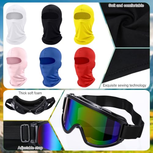 Image of Chicingyou 6 Set Ski Goggles with Masks, Motorcycle Dirt Bike Atv Motocross Goggles UV Protection Dustproof for Men Women