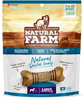 Petisco Dental Raças Grandes Cães Anti Bafo E Tártaro 8unds Snack 448g Natural Farm