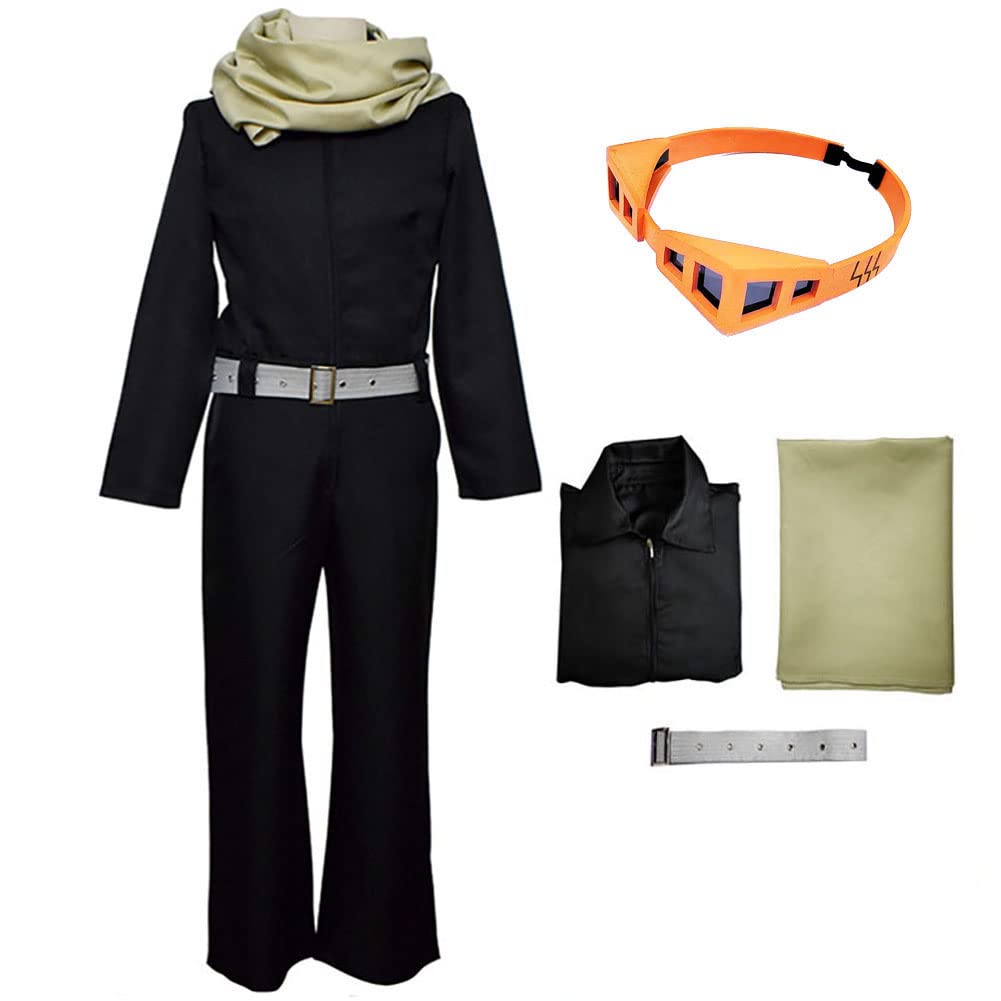 Smehei Cosplay Costume Cosplay Outfit Uniform Jumpsuit with Glasses Scarf Halloween