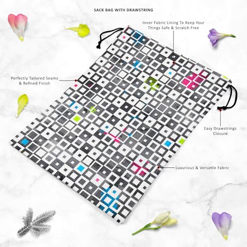 Image of ArtzFolio Grunge Squares D1 | Reusable Sack Bag | Bag for Gym, Storage, Vegetable & Travel