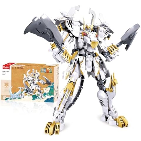 Sluban Mech Robot Building Toys for Adults, Destroy Warrior Action Figure Building Kit, Cool Kids Toys for Boys and Gift for Adults, 679PCS Cover