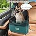 JOEJOY Dog Car Seats for Small Medium Dogs Under 35lbs, Dog Booster Seat with Detachable Washable Cover and Cushion, Memory Foam Pet Car Seat with Safety Belt and Storage Pockets (Black)