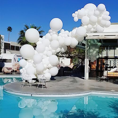 Image of PartyWoo Yellow Orange Balloon Garland 100 pcs 36 18 12 10 5 Inch and White Balloons 100 pcs 36 18 12 10 5 Inch