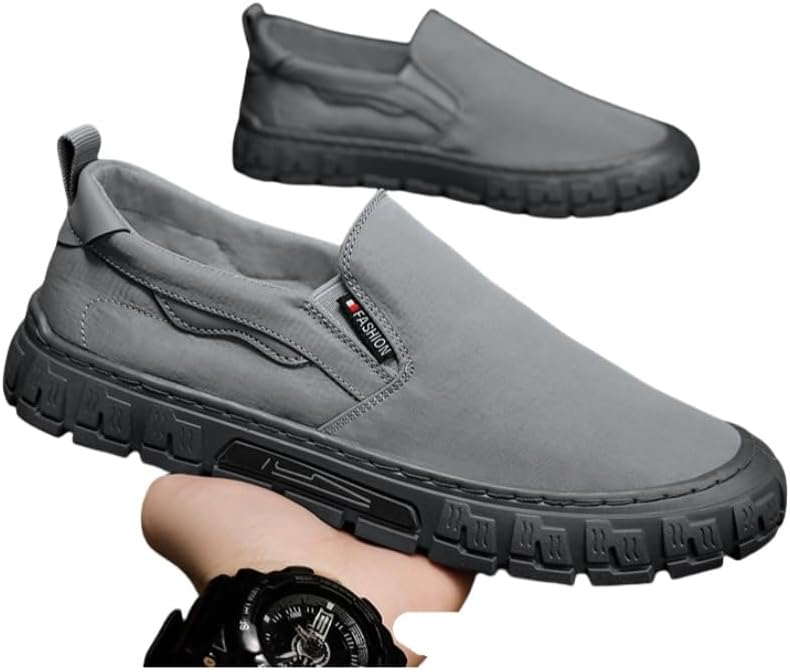 Men's Breathable Canvas-Bottom Casual Skate Shoes with Lace-Up Design - Ideal for Outdoor Leisure & Daily Wear - Image 3