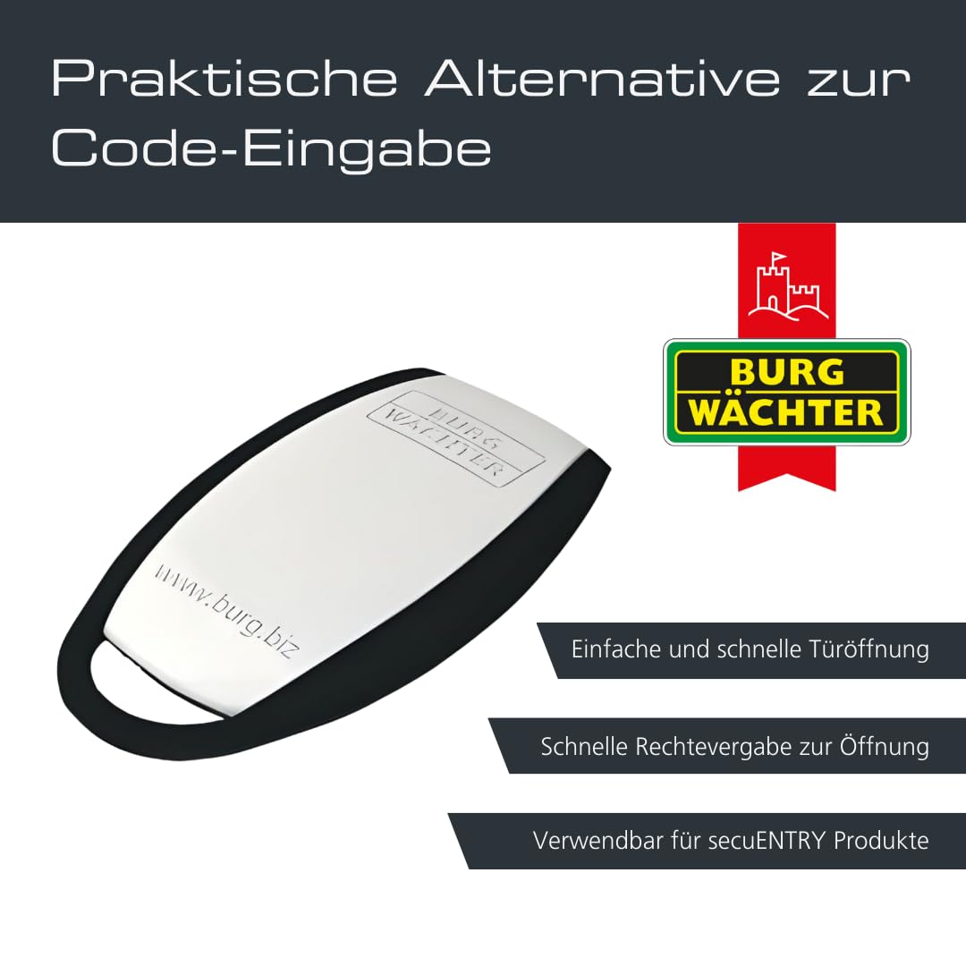 BURG-WÄCHTER Elektronisches Türschloss inkl. Funkschlüssel, Set aus Türzylinder und RFID-Türöffner, Türöffnung per App, Fingerabdruck, PIN oder Funk, secuENTRY pro 7000 und ENTRY 7710 RFID