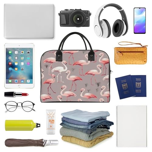 Bolso Tote con estampado Pink Flamingo y correa ajustable miniatura 5