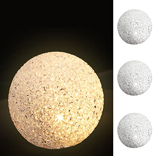 Cepewa LED Dekokugel 3er Set │ Kunststoff Metall Ø10cm weiß...