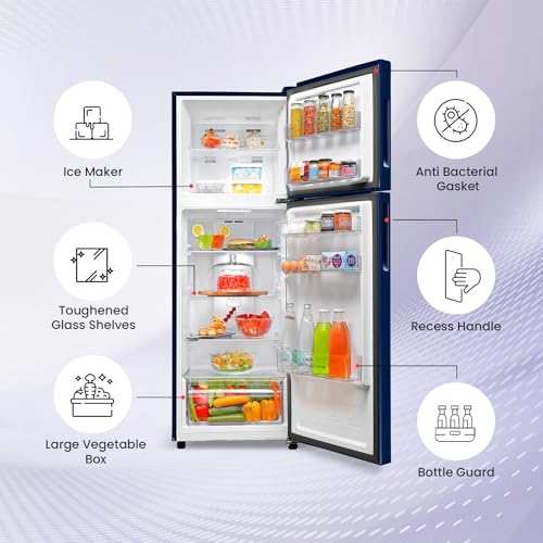 Image of Haier 240 L, 3 Star, 5 In 1 Convertible, Twin Inverter Technology, Frost Free Double Door Refrigerator (HEF-253GI-P, Green Inox)