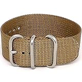 DaLuca Ballistic Nylon NATO 1 Piece Watch Strap - Sand (Matte Buckle) : 20mm