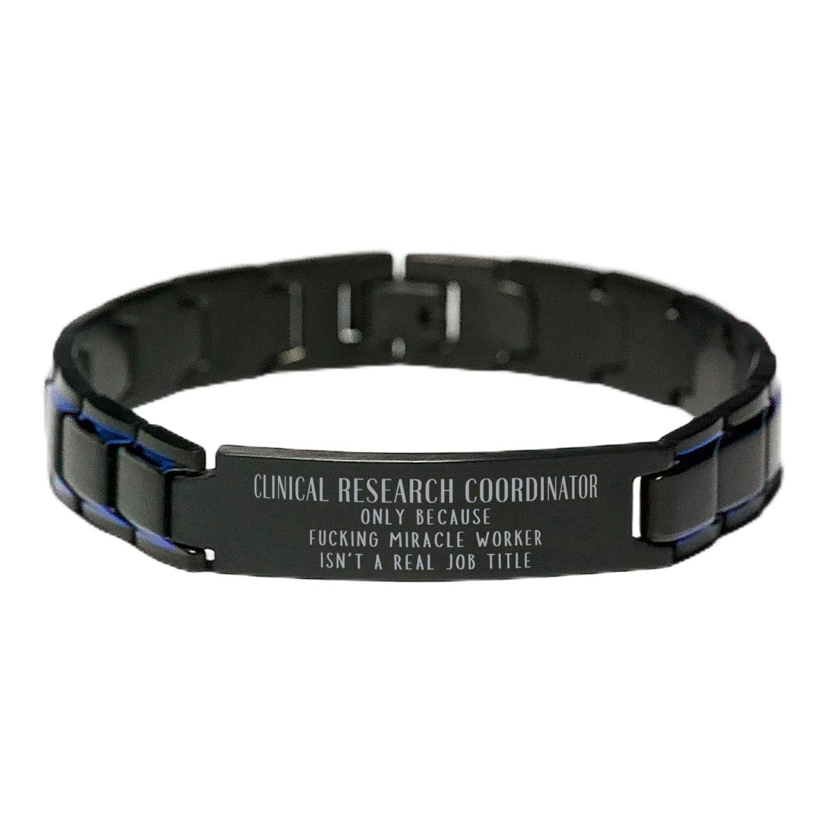 Christmas Clinical Research Coordinator Adjustable Metal Bracelet Clinical Research Coordinator Only Because Fucking Miracle Worker Isn't a Real Job Title, Sarcastic Clinical Research Coordinator