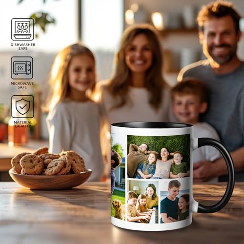 Custom Coffee Mug With Photo, Personalized Coffee Mug With Picture, 11oz Photo Collage Mug With 9 Photo, Tazas Personalizadas, Novelty Custom Gift For Women, Men, Family, Friends, Birthday, Christmas - Image 2