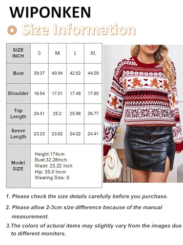 Image of Ugly Christmas Sweater for Women Funny Crewneck Knit Christmas Sweater for Family Pullover Long Sleeve Top