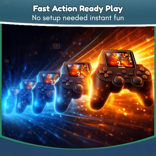 Image of TOYTONIC Handheld Gaming Console for Kids & Adults | 520 Classic Built-in Games | Retro Video Game Player | Portable, Rechargeable, TV Output | Toy & Gift for Boys Girls Ages 6-14 | Mini Game Box