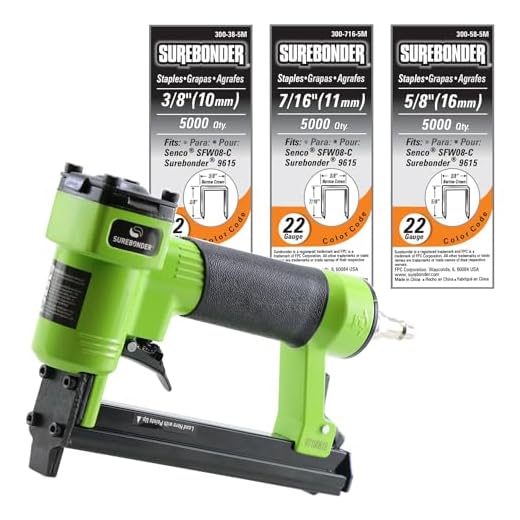 Surebonder 9615A-300-3A 22G Pneumatic Upholstery Staple Gun Kit-includes15,000 Staples (Air Compressor Needed Not Inlcuded)
