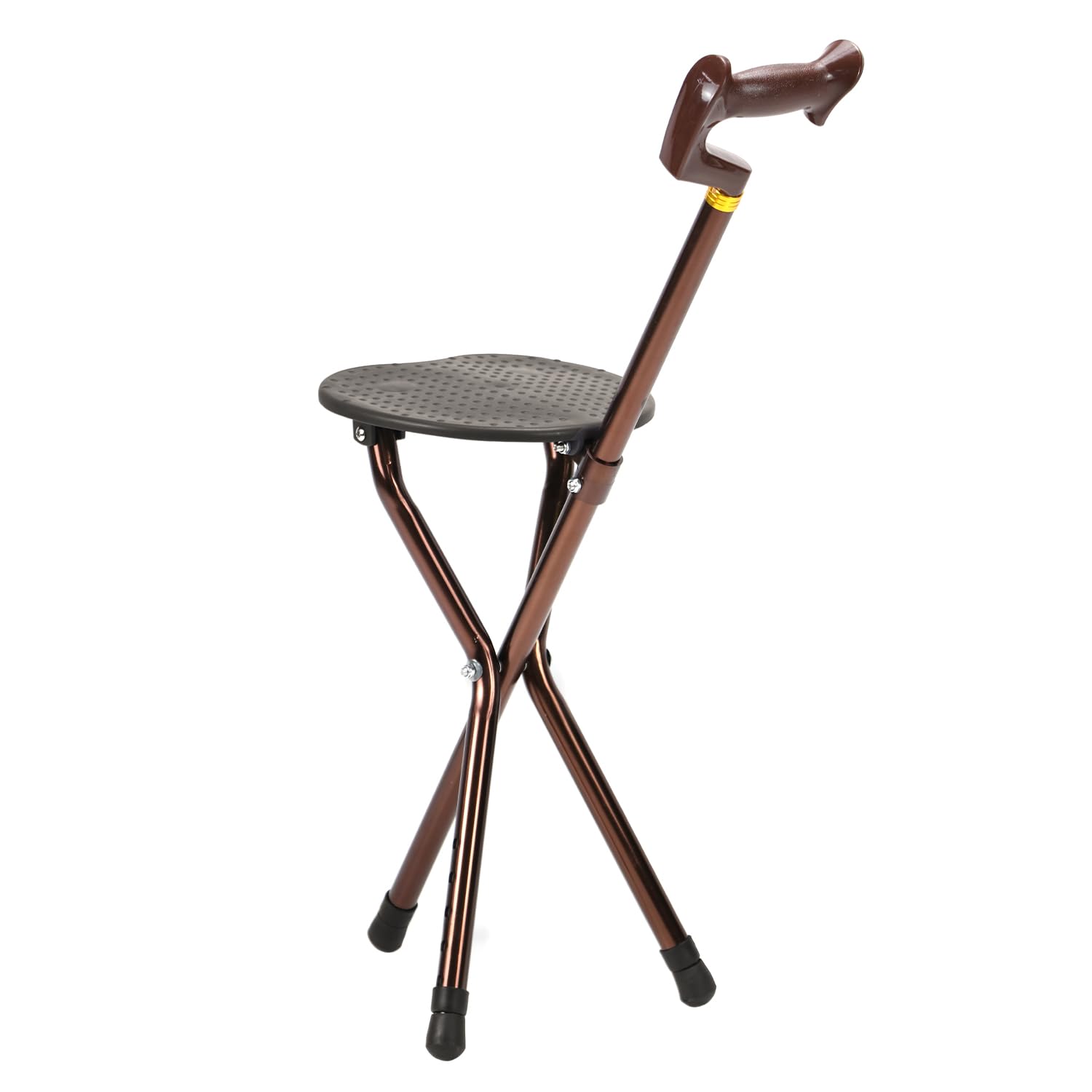 QWORK® Bastone da Passeggio con Sedile, Bastone da Passeggio Regolabile, Bastone da Passeggio Pieghevole, Bastone Anziani per Uomini e Donne