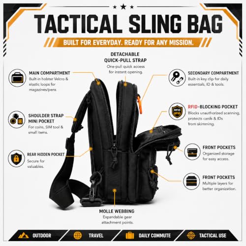 Wotony RFID Blocking Tactical Crossbody Bag
