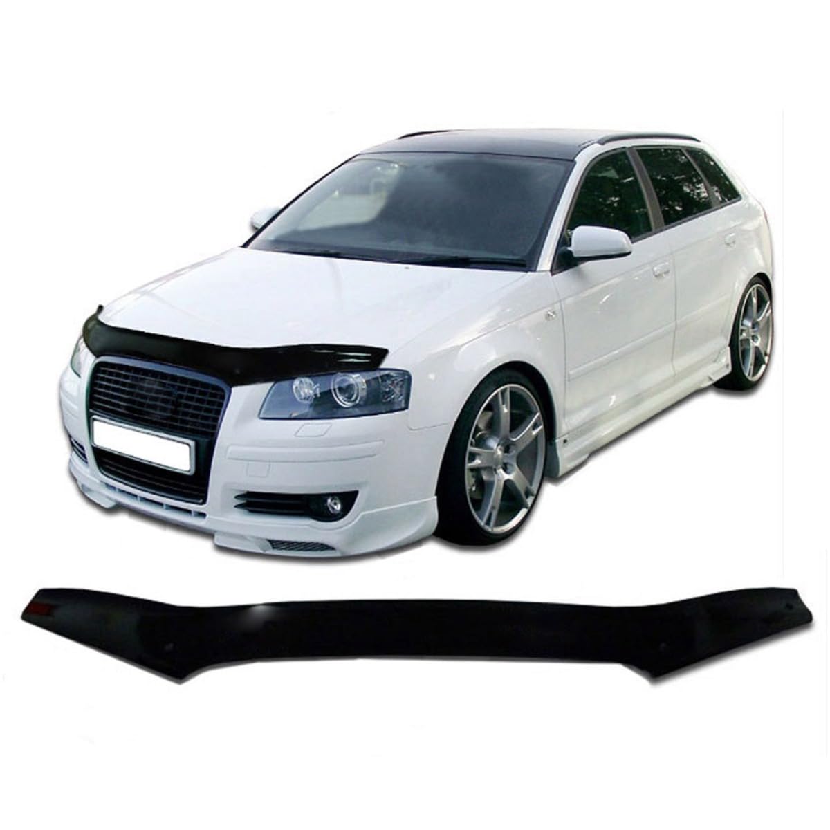 SCOUTT Bra de Capot Déflecteur de Protection pour Audi A3 8P 2005-2008, Aérodynamique, Assemblage Facile, Aucun Perçage Requis
