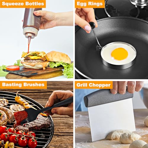 Poligo HMS-T12-A01 25Pcs Flat Top Griddle Accessories Kit - Essential Kit For Indoor And Outdoor Teppanyaki With Griddle Spatula thumb #4