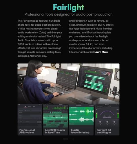 Image of Davinci Resolve Pro Studio 20 2026 Version (100% Genuine) for Mac OR Windows (1PC /MAC) (Remote Installation) (Pre-Activated) Lifetime Validity (Video Editing Editor)