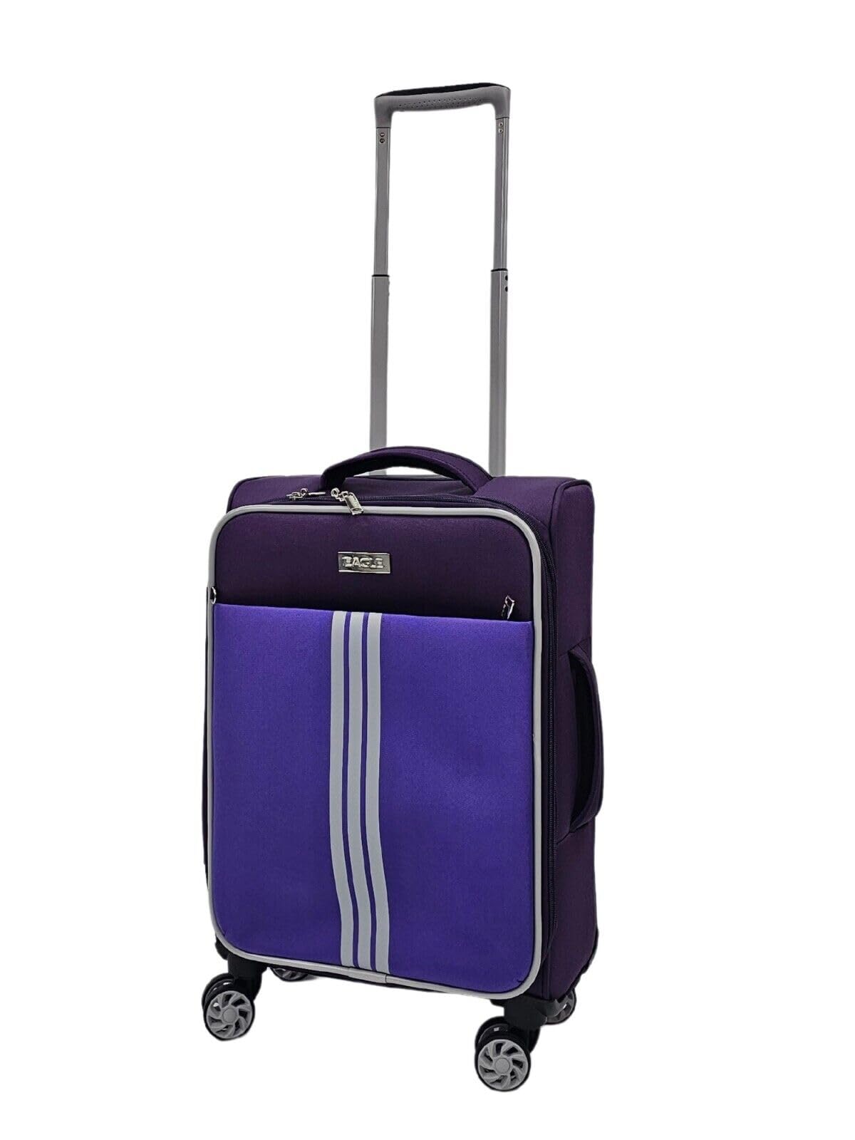 Infinity Leather Lekkie walizki kabinowe 4 koła bagaż torba podróżna, Fioletowy, Cabin 19"