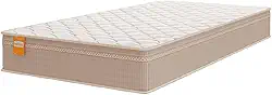 Colchão Solteiro Molas Qatar 88x188x22cm Bege/Branco Inducol - Suporta Até 200 Kg Por Pessoa
