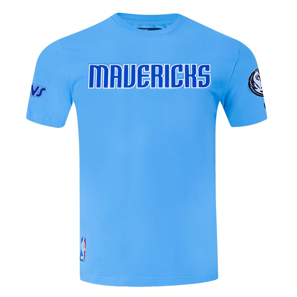 Pro Standard Mens NBA Classic Chenille Cotton Short Sleeve Tee University Blue