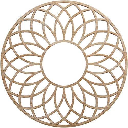 Image of Ekena Millwork 20 inchOD x 6 7 /8 inchID x 3 /8 inchT Cannes Wood Fretwork Pierced Ceiling Medallion, Red Oak