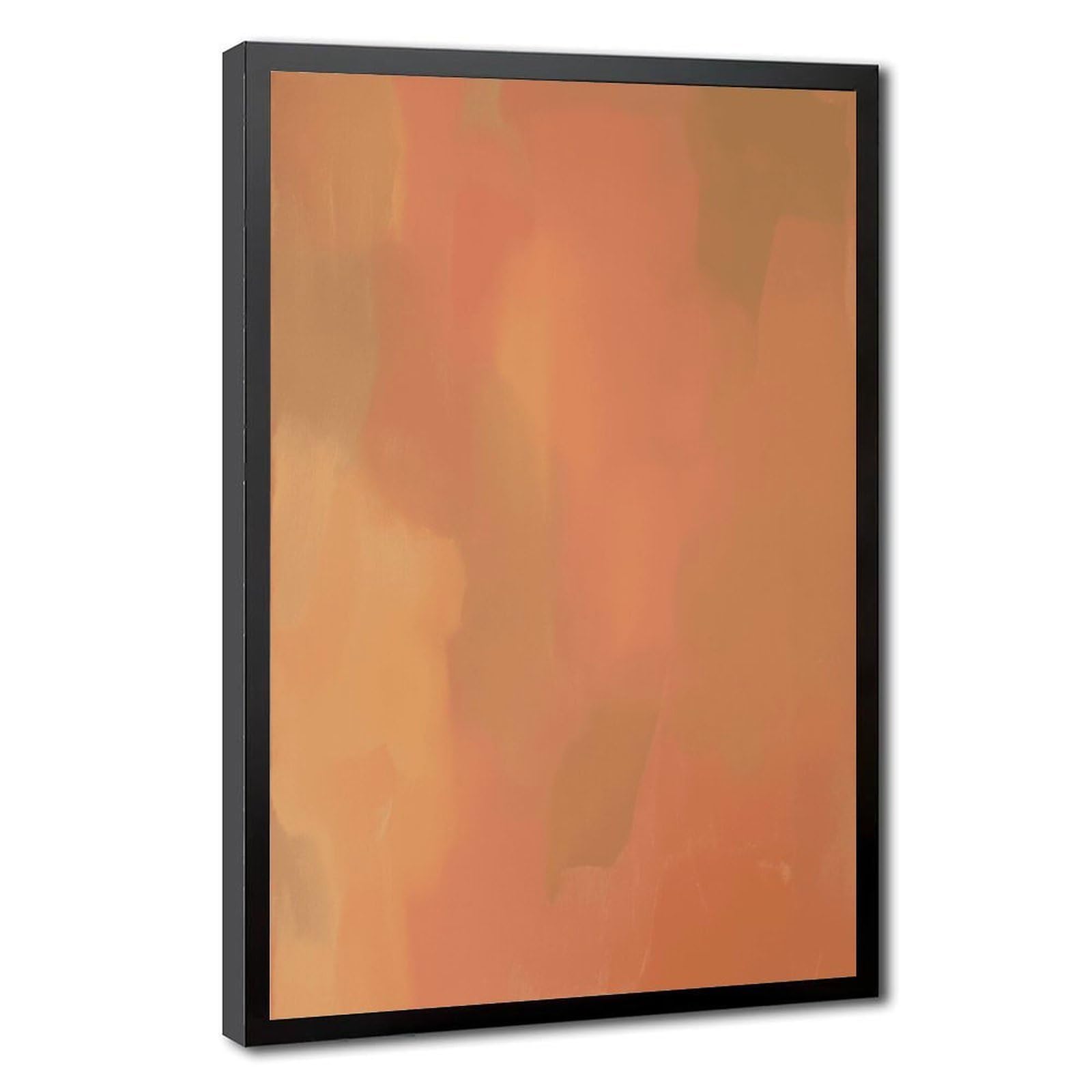 Zguols Warm Orange Abstract And Minimalist Poster 3 Canvas Poster Bedroom Decor Sports Landscape Office Room Decor Gift Black Frame 20" L X 30" W