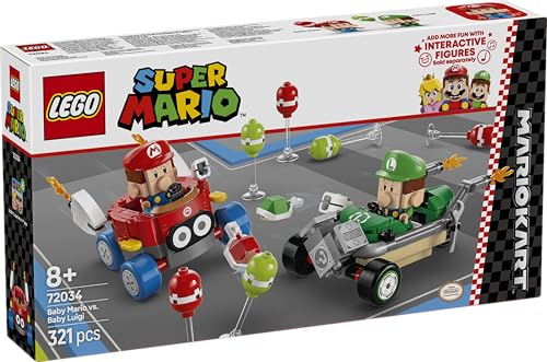 Image of LEGO Super Mario: Mario Kart - Baby Mario vs. Baby Luigi Toy, 2 Nintendo Figures 72034