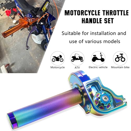 Image of Motorcycle Throttle Assembly,7 /8 inch Quick Twist Throttle Grips with Throttle Cable Aluminum Alloy Universal for CRF KLX SSR TTR 110 125 150 250cc Dirt Pit Bike ATV Mini Bike