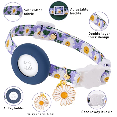 Collar para gato Airtag azul antitirones que evita pérdidas 3