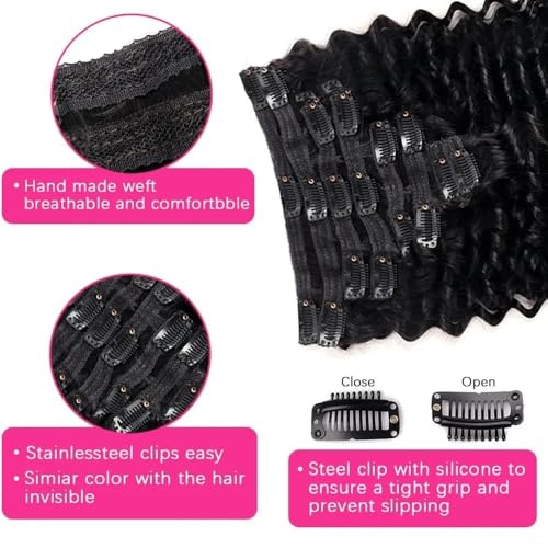 Extensiones de cabello para solucionar la falta de volumen, clip de 22" y onda profunda 4