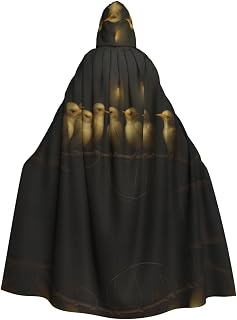 Line Of Birds Pattern Halloween Witch Witchcraft Hooded Robe Cape Christmas Hoodie Cosplay Masquerade Party Dress Gift Costume