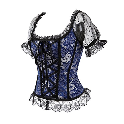 Jutrisujo Plus Size Women's Sleeve Zipper Corset Lace Lingerie Basque