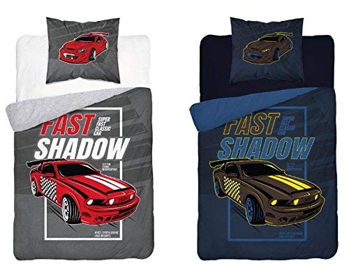 Detex Mustang Kinder Bettwäsche-Set Baumwolle, Auto Bettbezug 140 x 200 cm + Kissenbezug 70x80 cmu0085