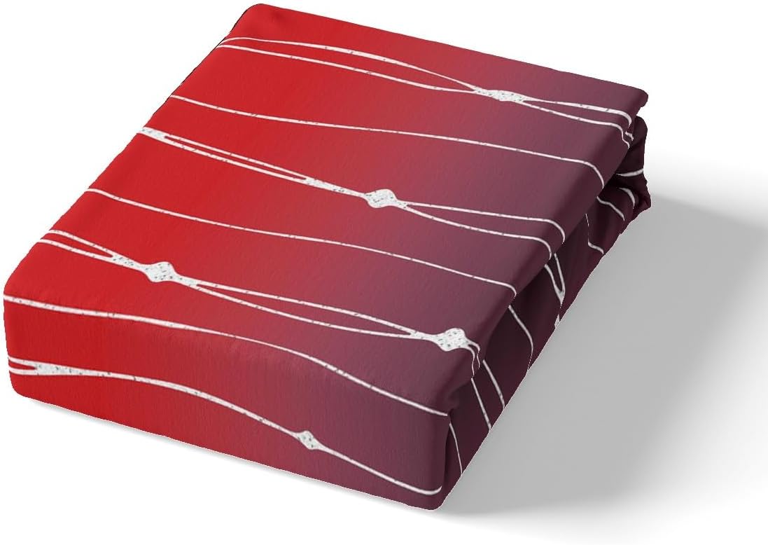 Erosebridal Black and Red Gradient Comforter Cover Watercolor Art Bed Set Lines Bedding Set Queen Ombre Stripe Duvet Cover Modern Abstract Aesthetic Bedspread Cover for All Season Breathable