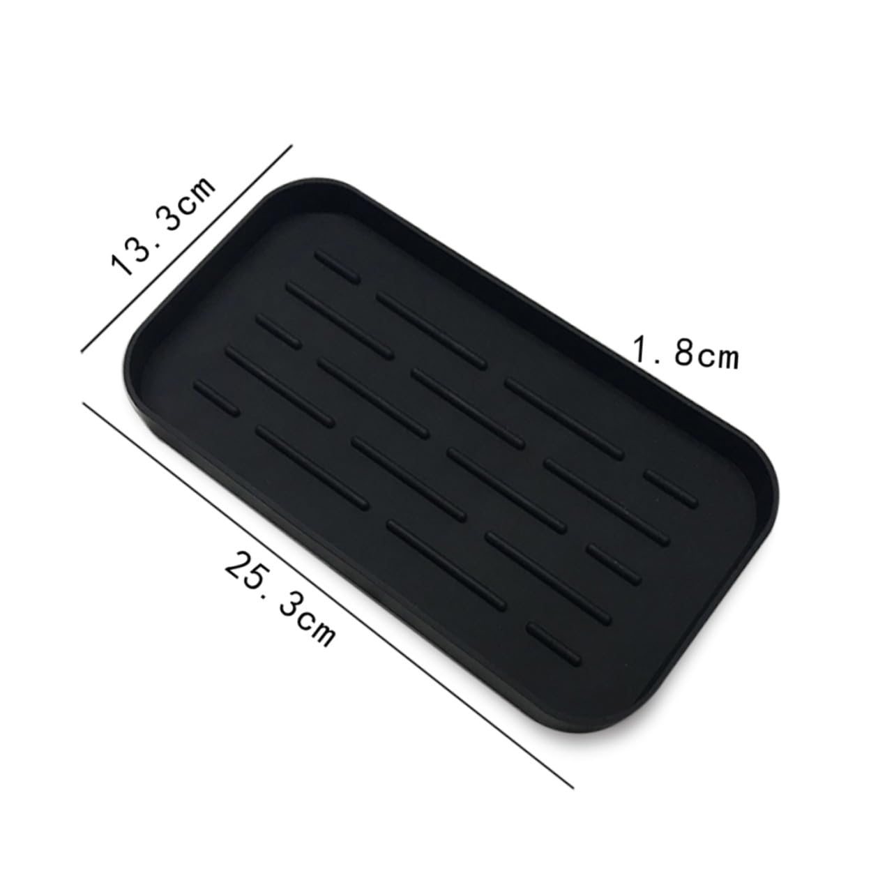 Silikon Abtropfschale mit Tiefen Rillen Große Küchen Geschirrtrockenmatte Organizer für Spülzubehör Rutschfest Schwarz Abtropfunterlage für Arbeitsplatten