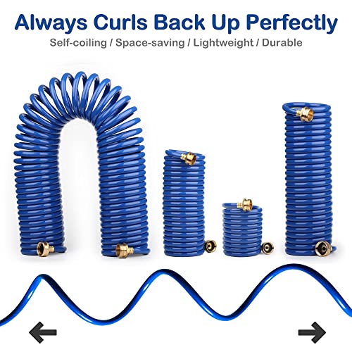 Lightweight-EVA-Coil-25-FT-Garden-Hose-with-34-GHT-Solid-Brass-Fittings-Retractable-Corrosion-Resistant-Water-Hose-with-Brass-Connectors-for-Lawn-Car-Washing-25FT-Blue