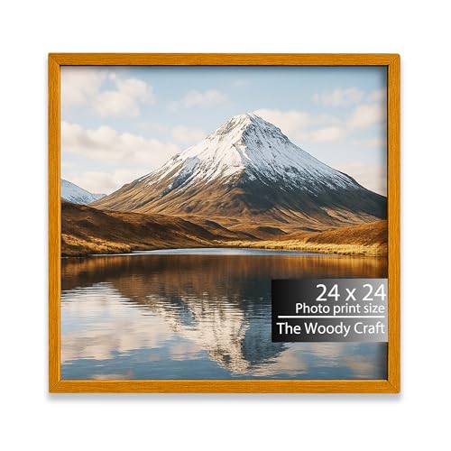 Image of Square Frame 24x24 Inch | Orange Photo Frame For Wall | Trendy Wall Frame | Wooden Photo Frame With Premium Finish | Premium Big Photo Frames For Wall | Ideal Photo Frame For Birthday Gift