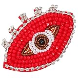 WXQSWG AppliqueMeboideredPatch, Abzeichen, rote Lippen Patch Kleidung Perlen Patches Applique zum Dekorieren Ihrer Jeans Hüte Taschen Jacken Hemden Größe 3 (Color : Red)
