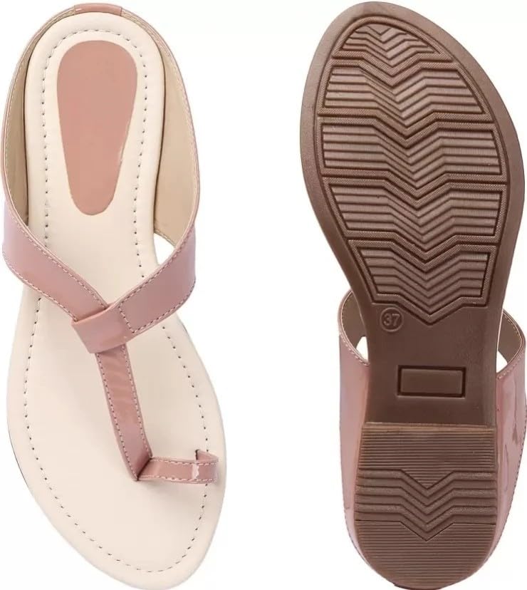 Image of Women's Toe Ring Sandals - Elegant Ruched Strap Design, Ideal for Party, Festive & Casual Wear