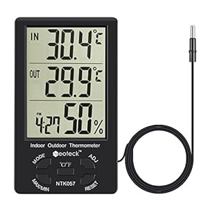 Neoteck Thermometer Hygrometer LCD Digital Indoor Outdoor Hygrometer Humidity Thermometer Temperature Meter Min/Max…
