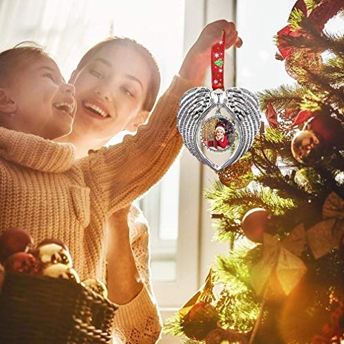 Engelsflügel, Herzform, DIY Foto Weihnachten Anhänger Fotorahmen, Silber – Bild 7