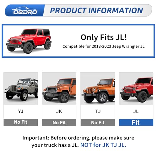 OEDRO Flat Front & Rear Fender Flares Compatible with 2018-2026 Jeep Wrangler JL & JLU Unlimited (2 Door / 4 Door), Off-Road Metal Steel Wheel Flares Liner 4 PCS by OEDRO - Image 3